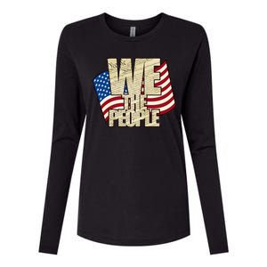 USA Flag: We The People Womens Cotton Relaxed Long Sleeve T-Shirt