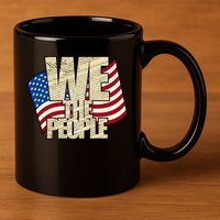 USA Flag: We The People 11oz C Handle Ceramic Mug