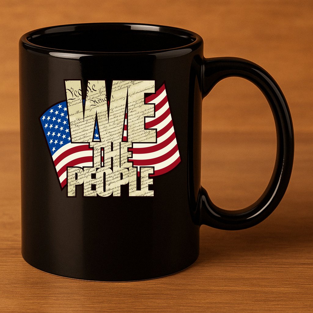 USA Flag: We The People 11oz C Handle Ceramic Mug