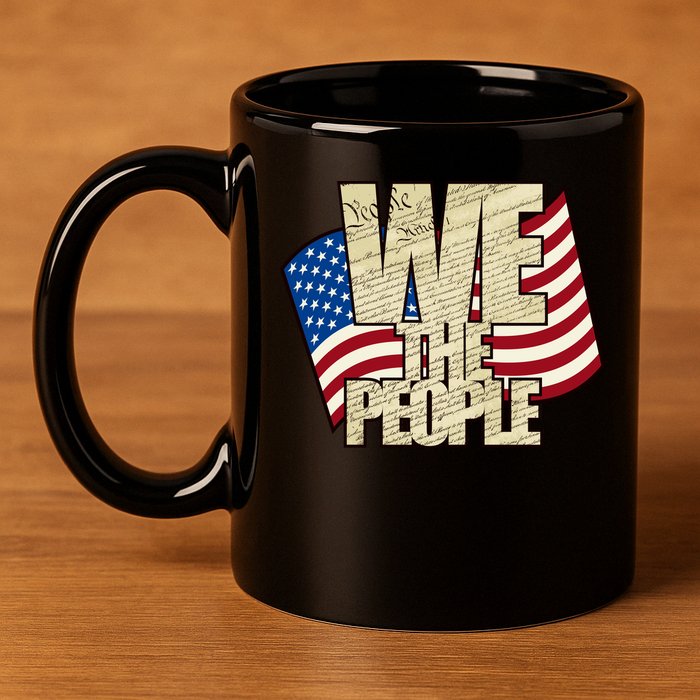 USA Flag: We The People 11oz C Handle Ceramic Mug