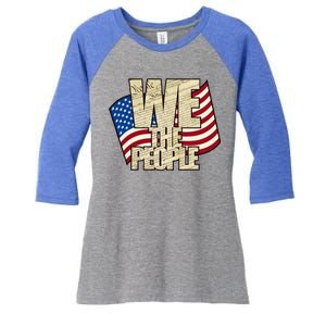 USA Flag: We The People Women's Tri-Blend 3/4-Sleeve Raglan Shirt