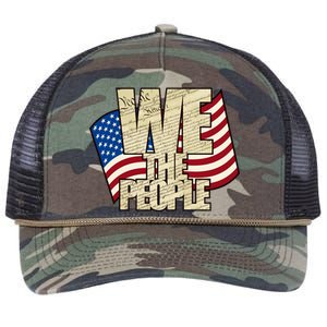 USA Flag: We The People Retro Rope Trucker Hat Cap