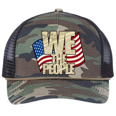 USA Flag: We The People Retro Rope Trucker Hat Cap