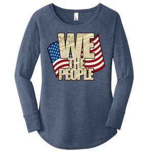 USA Flag: We The People Women's Perfect Tri Tunic Long Sleeve Shirt