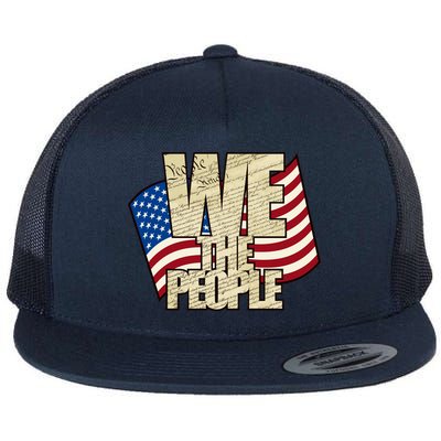 USA Flag: We The People Flat Bill Trucker Hat