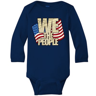 USA Flag: We The People Baby Long Sleeve Bodysuit