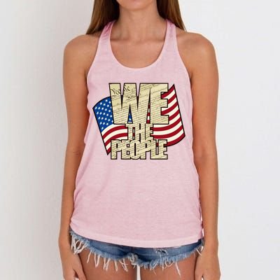 USA Flag: We The People Women's Knotted Racerback Tank