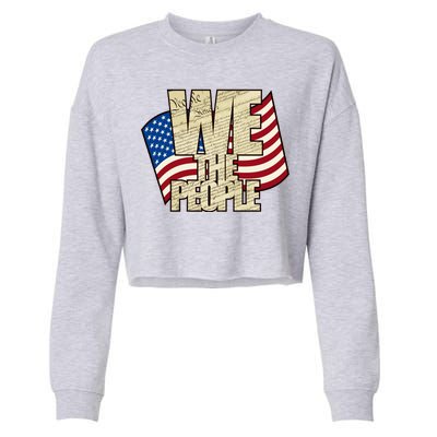 USA Flag: We The People Cropped Pullover Crew