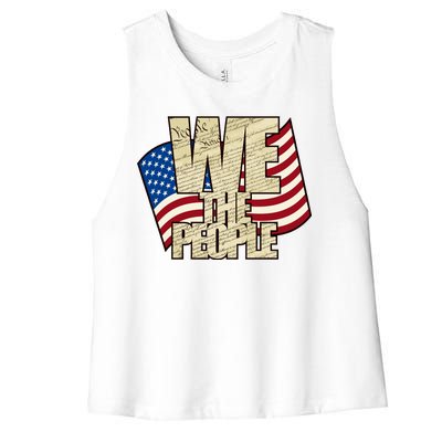 USA Flag: We The People Women's Racerback Cropped Tank