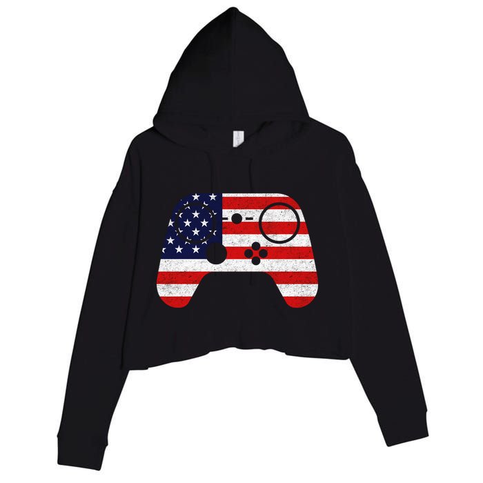 USA Gaming Controller  Crop Fleece Hoodie