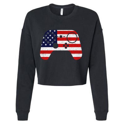 USA Gaming Controller  Cropped Pullover Crew