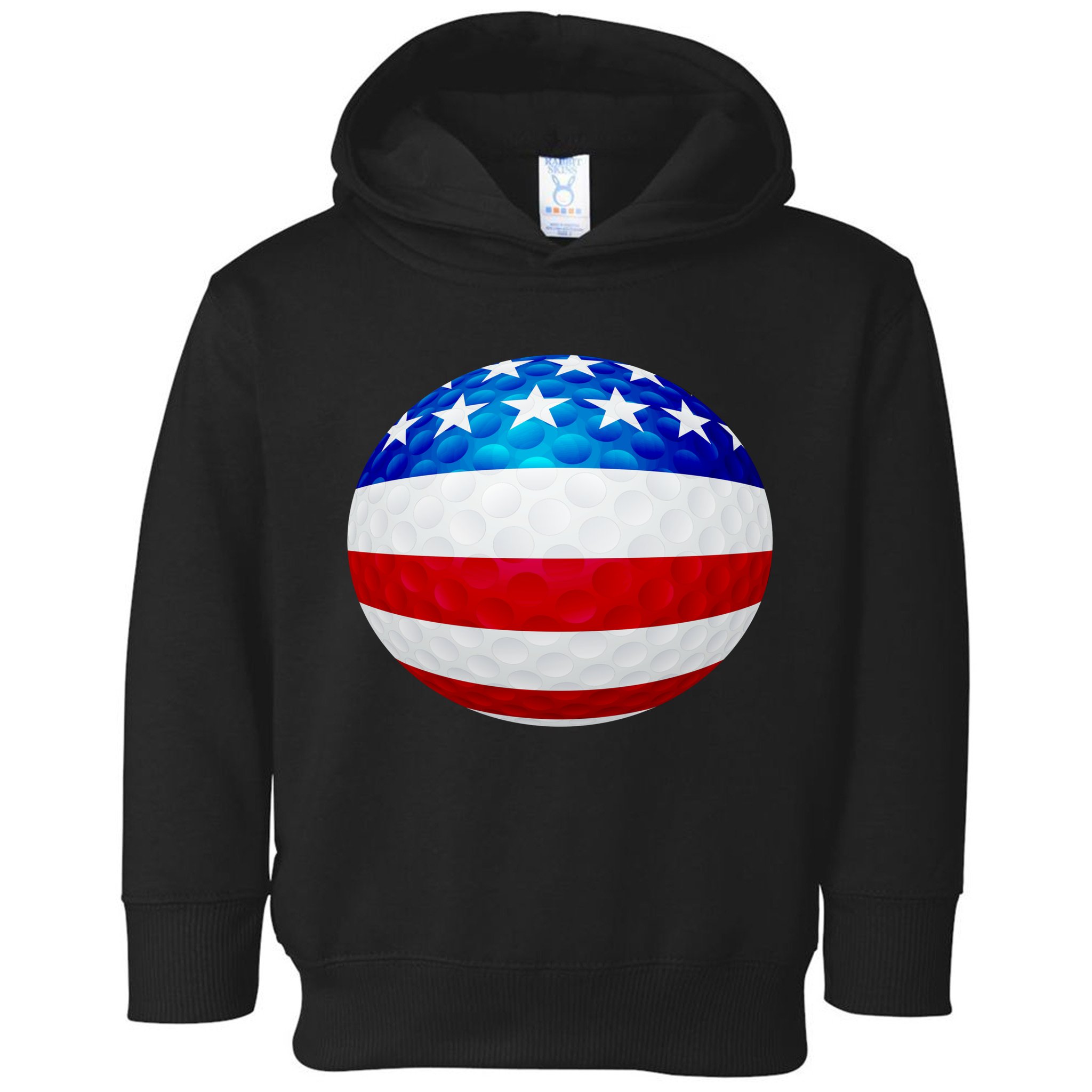 USA Golf Flag GolfBall Toddler Hoodie