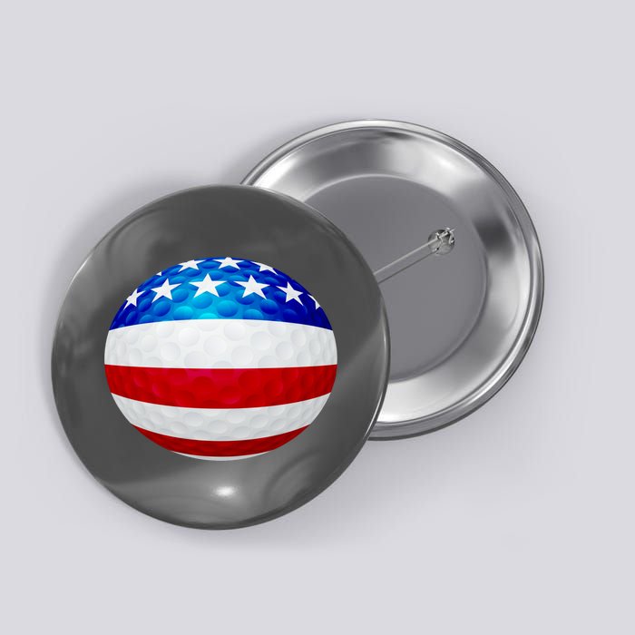 USA Golf Flag GolfBall Button