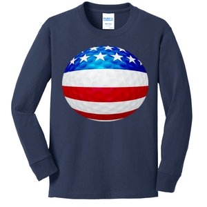 USA Golf Flag GolfBall Kids Long Sleeve Shirt