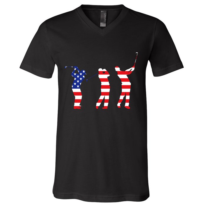 USA Golfer V-Neck T-Shirt