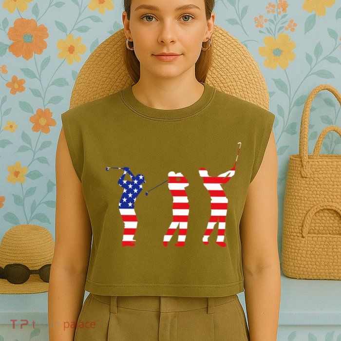 USA Golfer Garment-Dyed Women's Muscle Tee