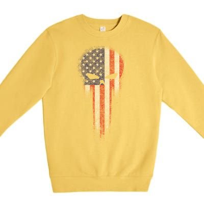 USA Grunge Skull Premium Crewneck Sweatshirt