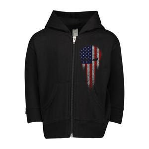 USA Grunge Skull Toddler Zip Fleece Hoodie