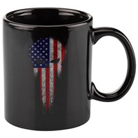 USA Grunge Skull 11oz C Handle Ceramic Mug
