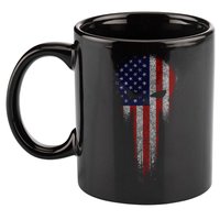 USA Grunge Skull 11oz C Handle Ceramic Mug