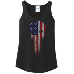 USA Grunge Skull Ladies Essential Tank