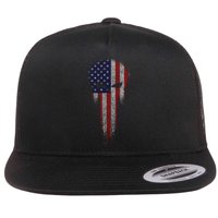 USA Grunge Skull Flatbill Hat
