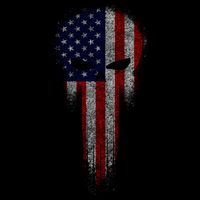 USA Grunge Skull Flatbill Hat
