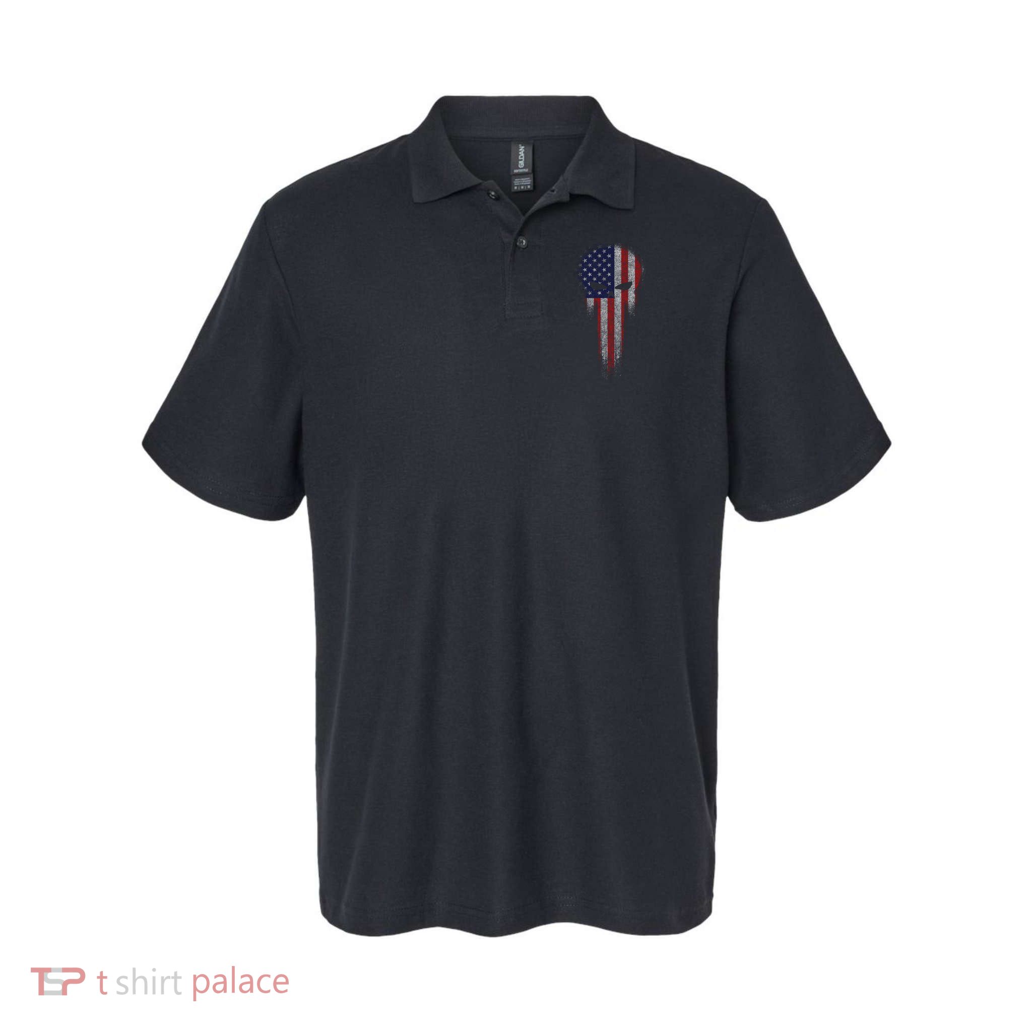 USA Grunge Skull Polo