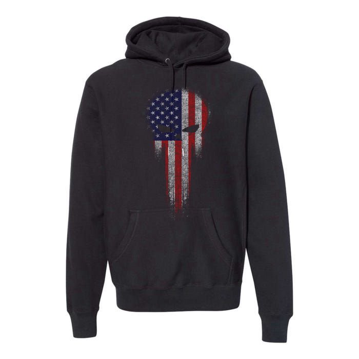 USA Grunge Skull Premium Hoodie