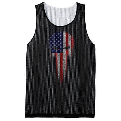 USA Grunge Skull Mesh Reversible Basketball Jersey Tank