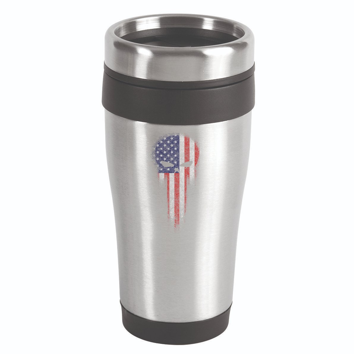 USA Grunge Skull 16oz Travel Tumbler