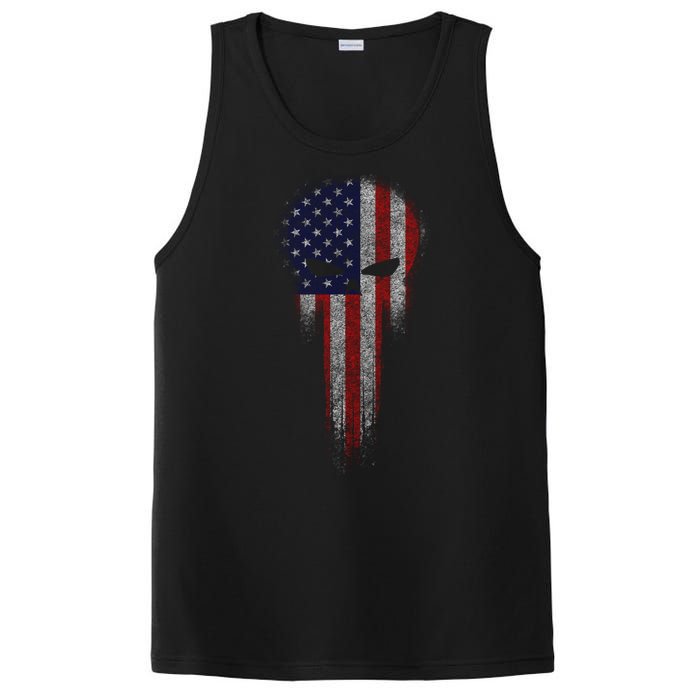 USA Grunge Skull PosiCharge Competitor Tank