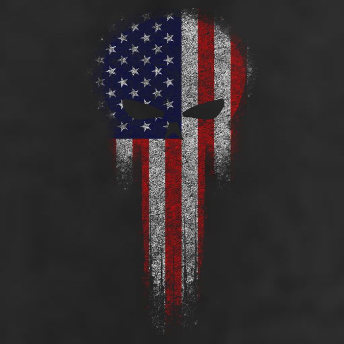 USA Grunge Skull Trucker Hat