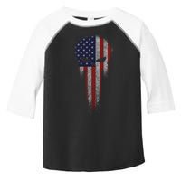 USA Grunge Skull Toddler Fine Jersey T-Shirt