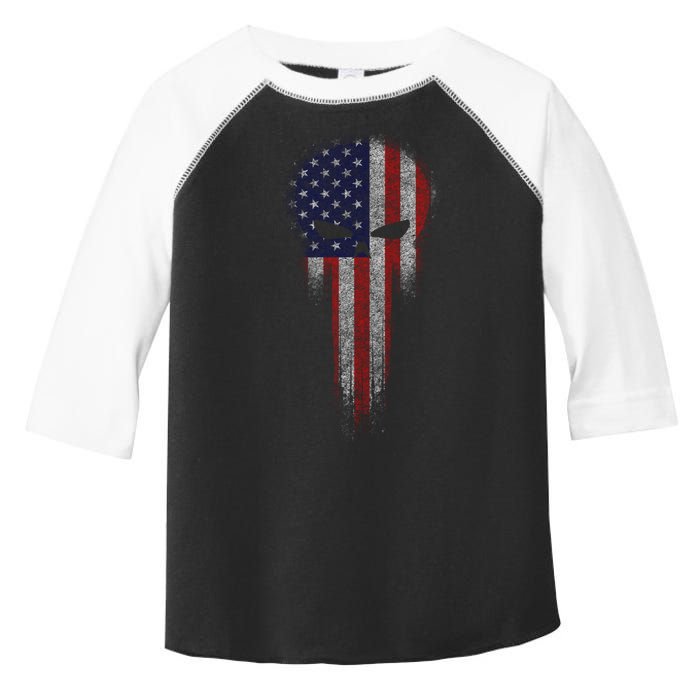 USA Grunge Skull Toddler Fine Jersey T-Shirt