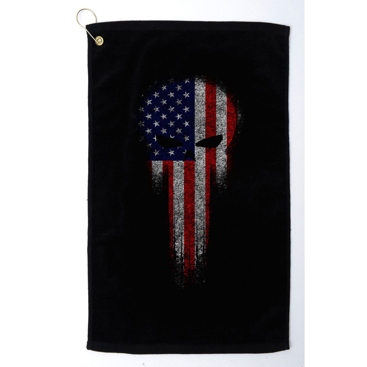 USA Grunge Skull Golf Towel