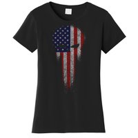 USA Grunge Skull Women's T-Shirt