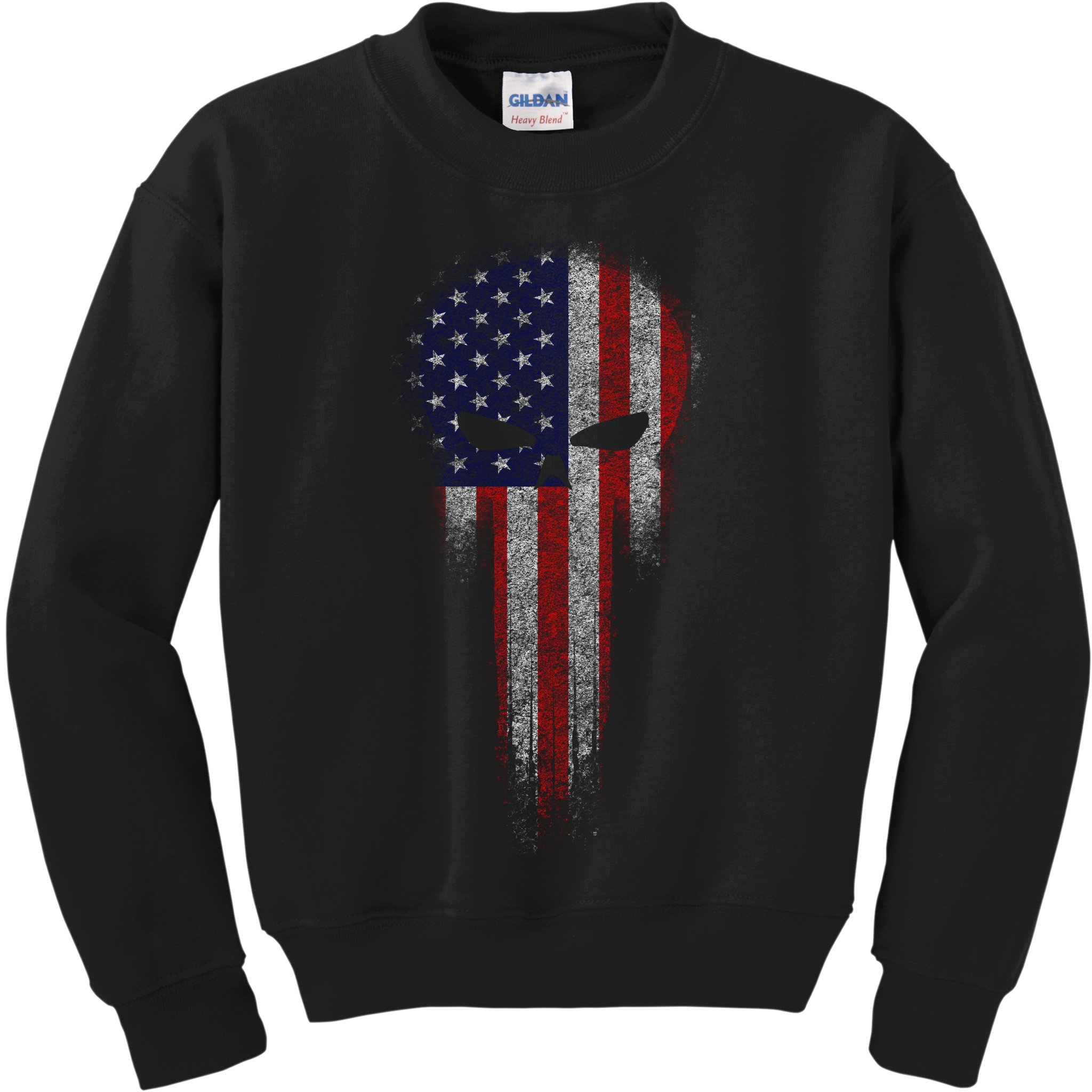 USA Grunge Skull Kids Sweatshirt