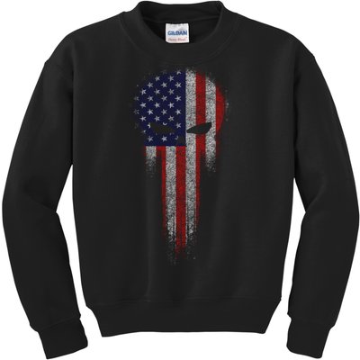 USA Grunge Skull Kids Sweatshirt