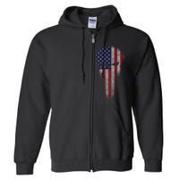 USA Grunge Skull Full Zip Hoodie