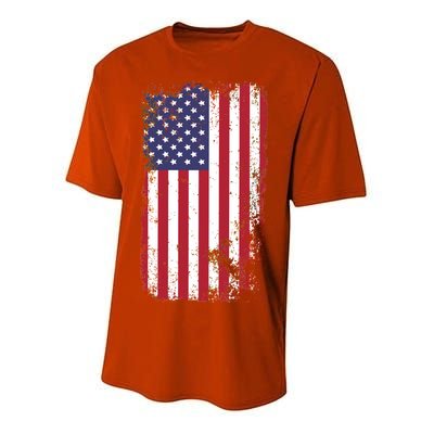 USA Grunge Vintage American Flag Youth Performance Sprint T-Shirt