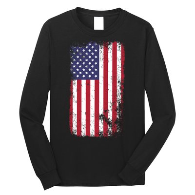 USA Grunge Vintage American Flag Long Sleeve Shirt