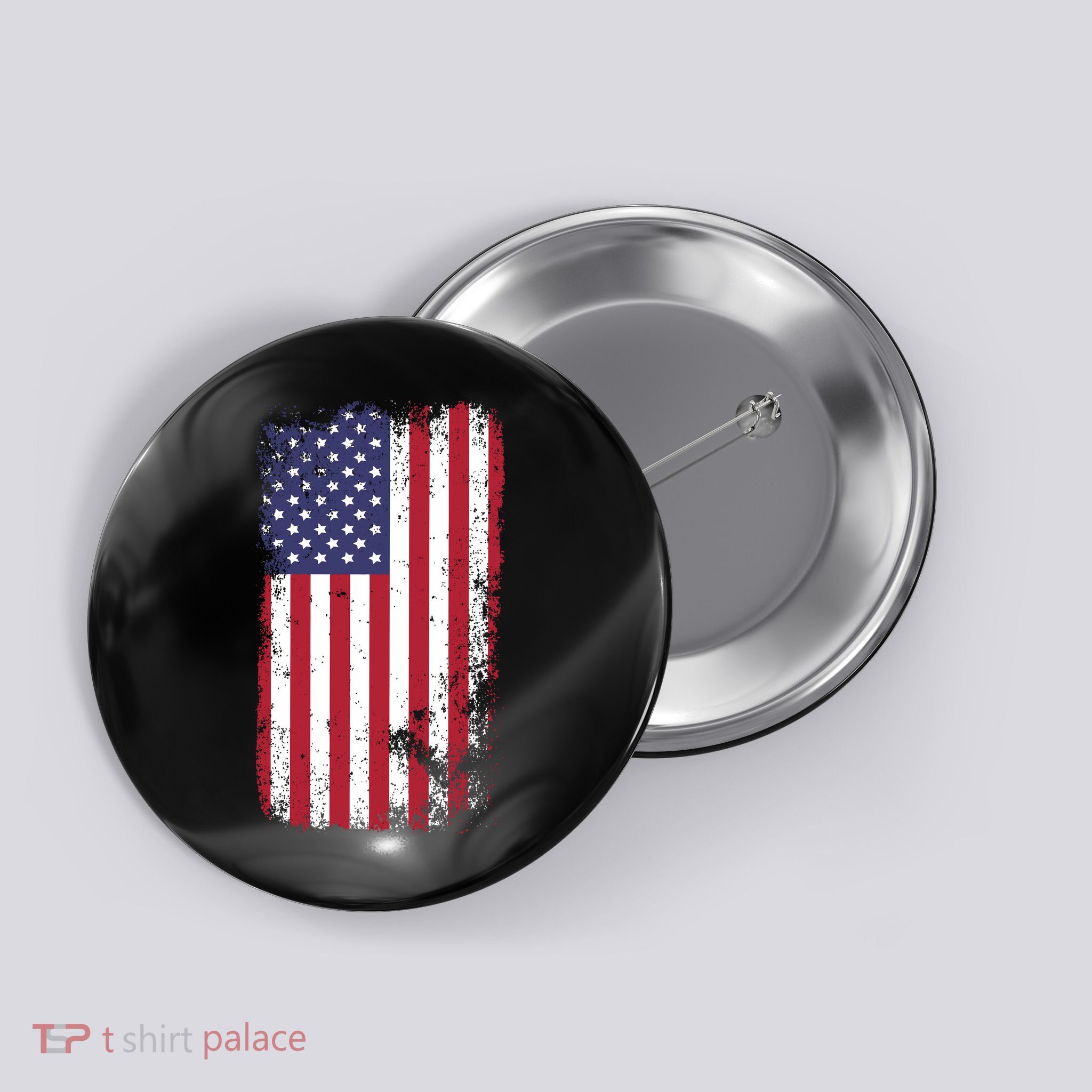 USA Grunge Vintage American Flag Button