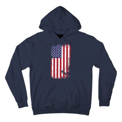 USA Grunge Vintage American Flag Tall Hoodie