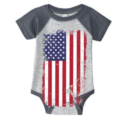 USA Grunge Vintage American Flag Infant Baby Jersey Bodysuit