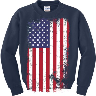 USA Grunge Vintage American Flag Kids Sweatshirt