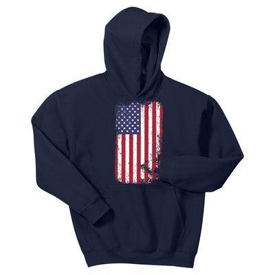 USA Grunge Vintage American Flag Kids Hoodie