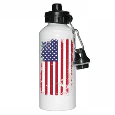 USA Grunge Vintage American Flag Aluminum Water Bottle