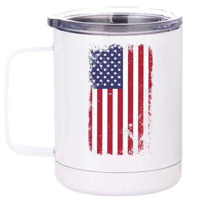 USA Grunge Vintage American Flag 12 oz Stainless Steel Tumbler Cup