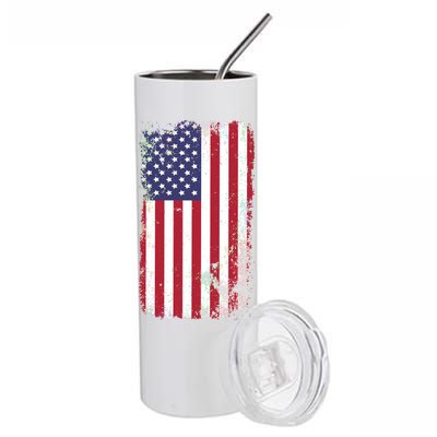 USA Grunge Vintage American Flag Stainless Steel Tumbler